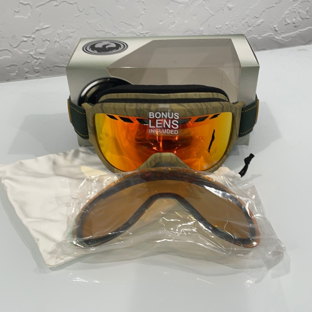 NWT Dragon D1XT Snow Goggles - Woodgrain